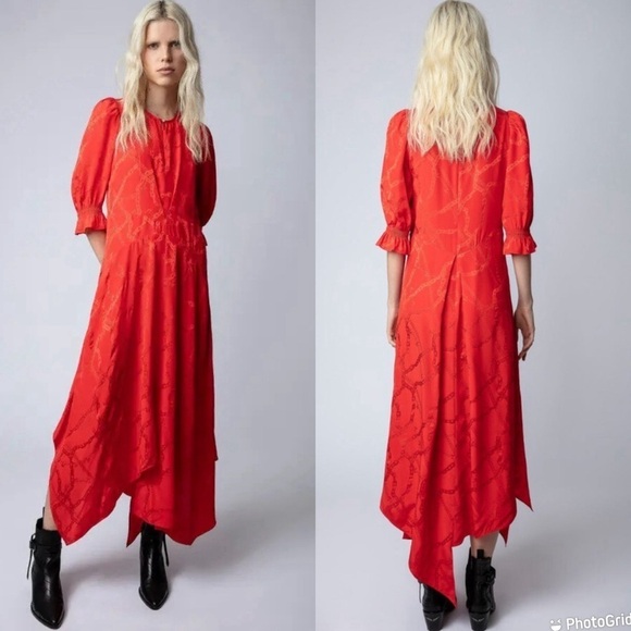 ZADIG & VOLTAIRE Ranage Jac Chain Dress - Orange - Picture 1 of 9